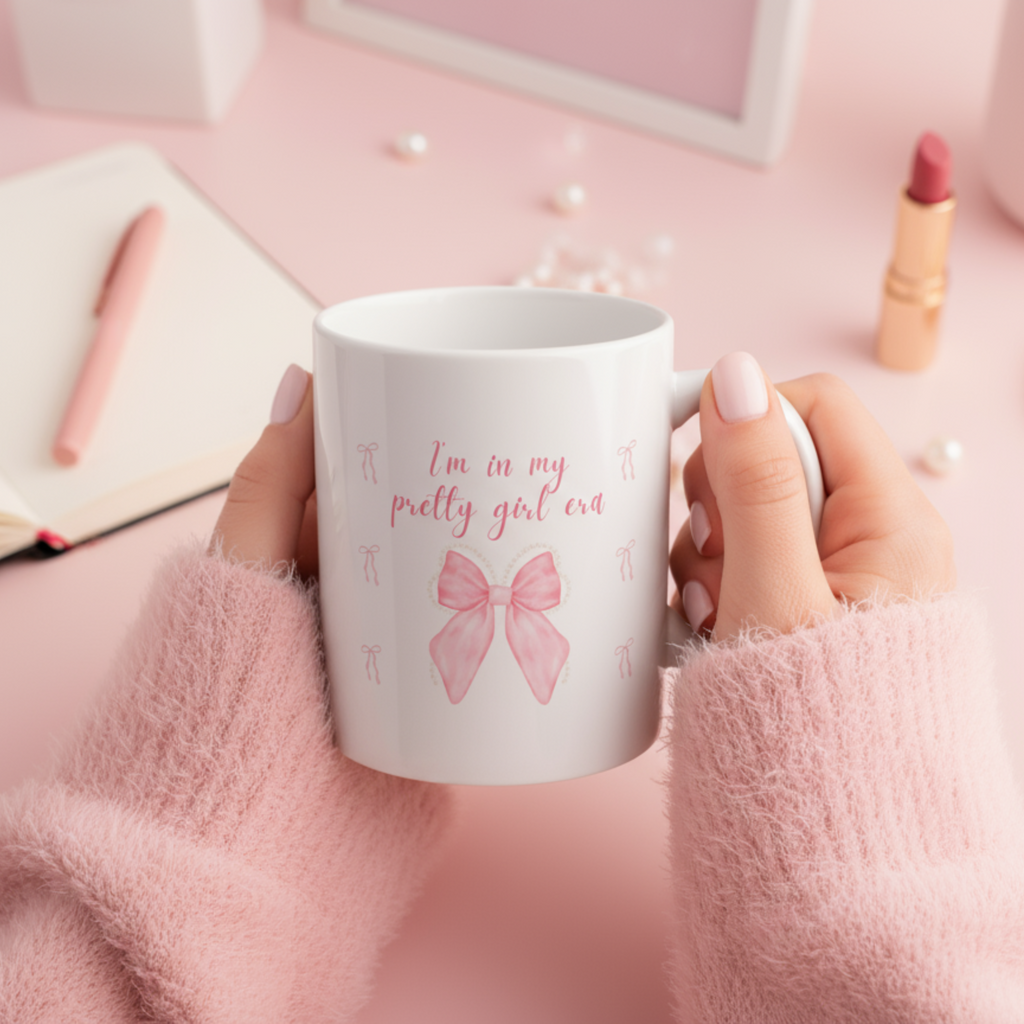 Ceramic Mug — Pink Ballet Dancer Design, 'Pretty in Pink' Tea Coffee Cup (11oz, 15oz)